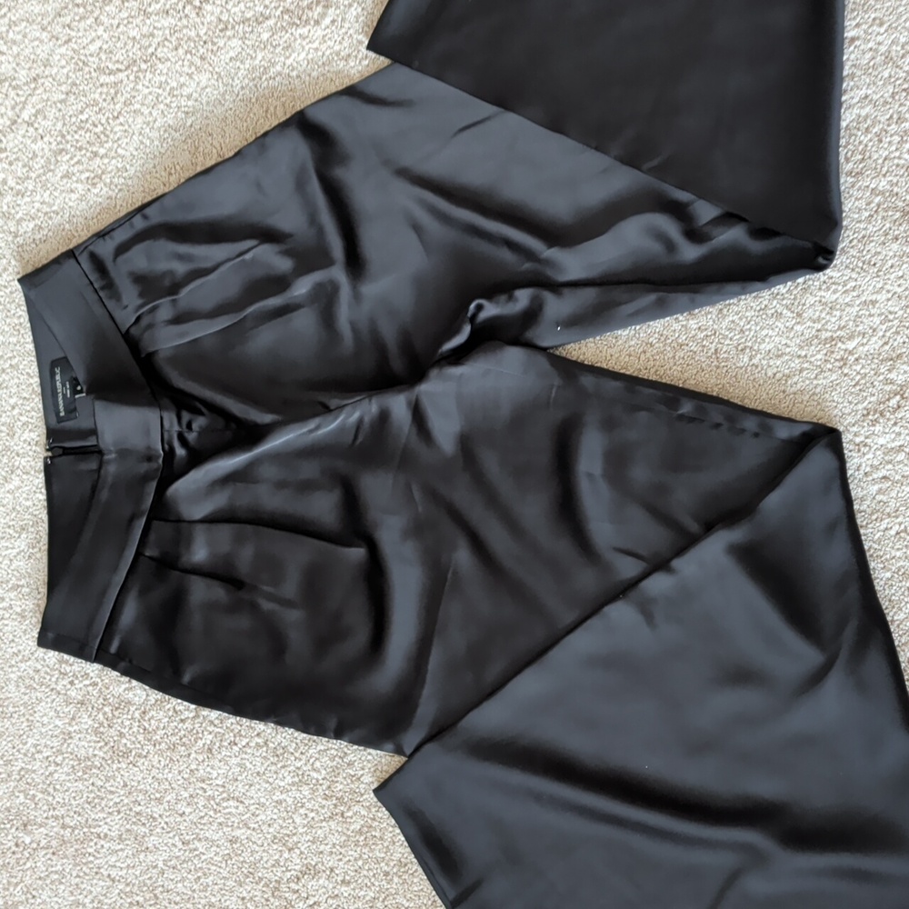 Banana Republic Black Satin Wide Leg Pants